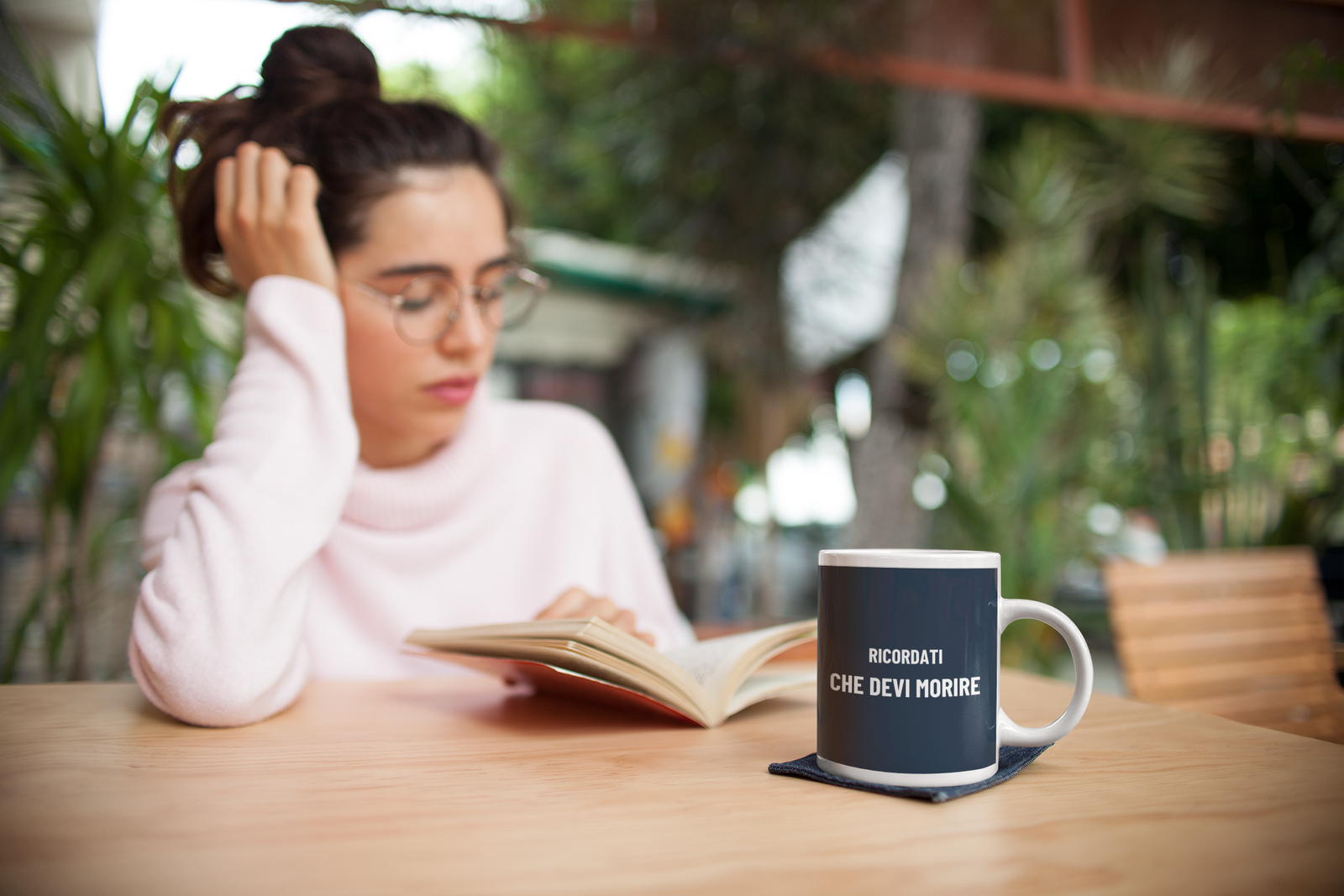 tazza ricordati che devi morire colore blu